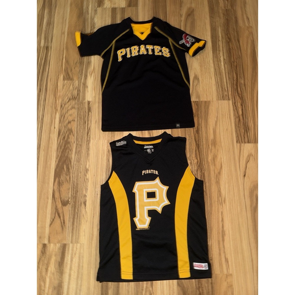Pittsburgh Pirates Majestic Stitches Boys Sz Small 8 Dri-fit Shirt Lot